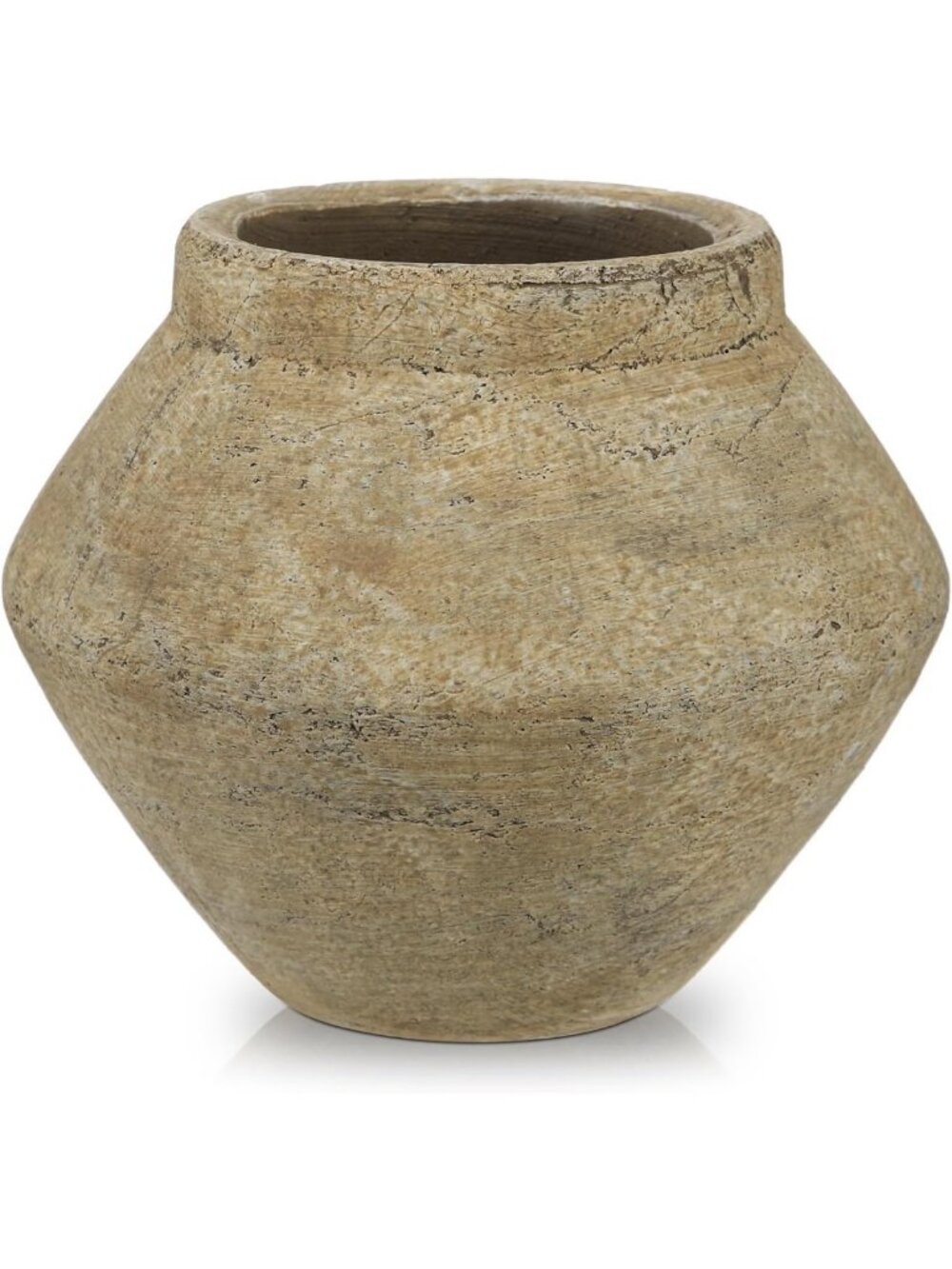 Rustic 6'' Ceramic Farmhouse Vase - Decorative Brown Table Centerpiece Decor